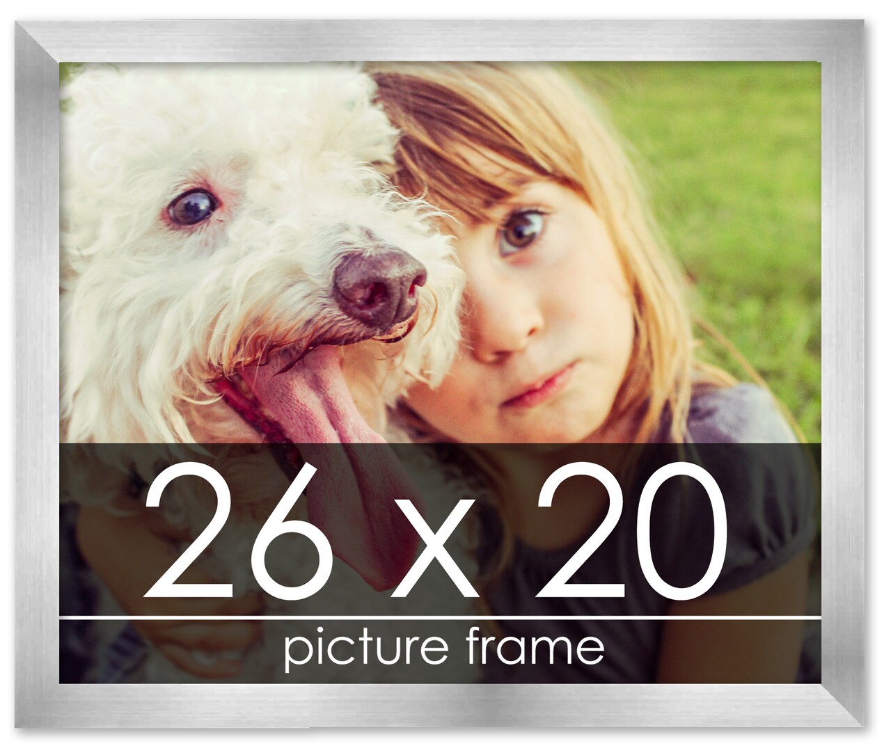 26x20 Solid Wood Picture Frame with UV-Resistant Acrylic & Acid-Free Backing, Available in 6 Finishes: Matte Black, Matte White, Metallic Bronze, Silver, Natural Wood Grain & Mahogany